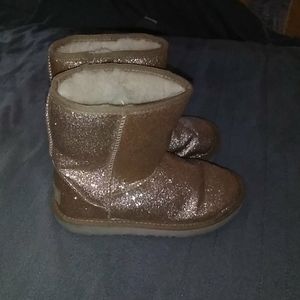 UGG Gold Glitter Boots little Girls Size 1